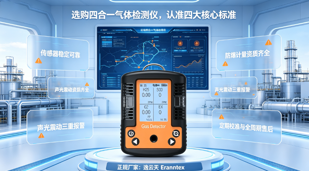 受限空間作業(yè)保命神器！四合一氣體檢測儀科普，選逸云天更安心